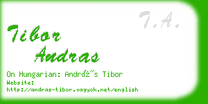 tibor andras business card